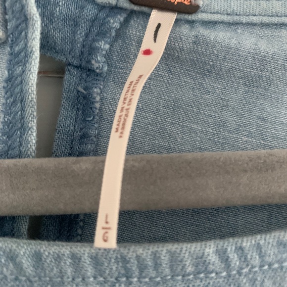 Free people ora denim dress dark vintage nwt large - Picture 3 of 4